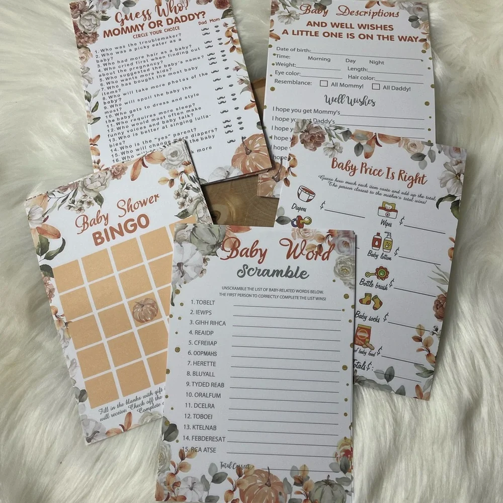 Little Pumpkin Baby Shower Unisex Games Favors